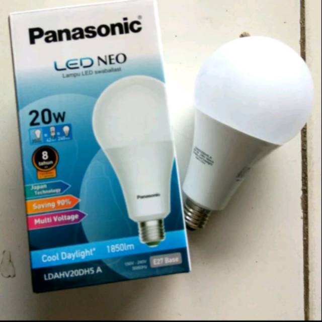 Lampu led bulb panasonic 20w 20 watt lampu led plafon 20w