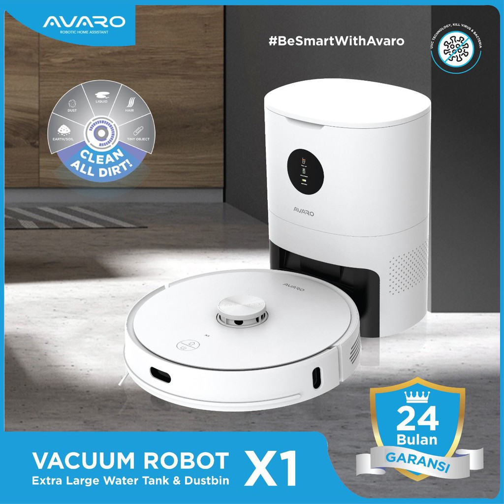 AVARO X1 Robotic Vacuum Cleaner Mapping With Auto Empty Station