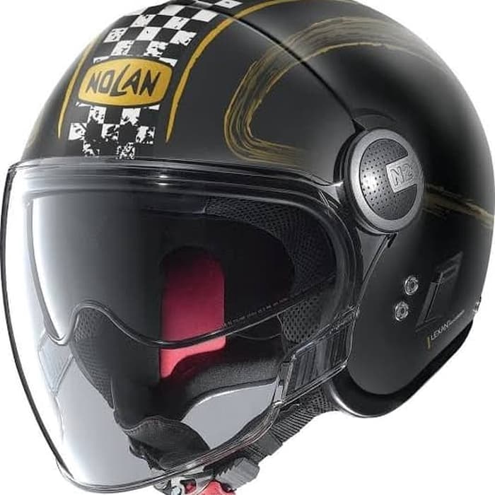 Helm Retro Klasik Nolan N21 Visor Getaway 061 Flat Black Double Visor