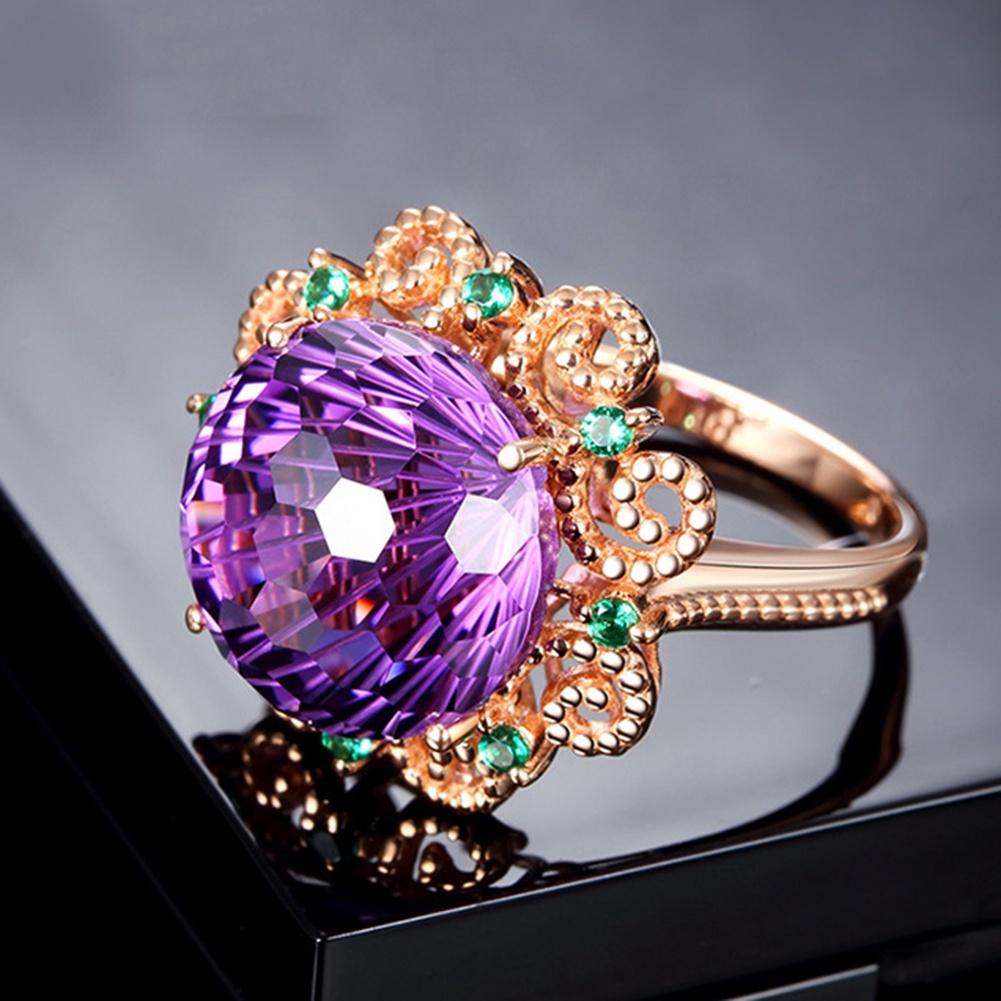 Hu Hu Hu Hu Hu Alat Bantu Pasang Kacamata♡ Cincin Wanita Hias Amethyst Imitasi Untuk Pernikahanpertunanganbanquethadiah