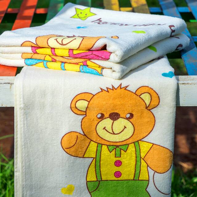 Super Sale!!! Handuk Mandi Bayi Twin Bearpam List Besar 60x120cm - BABY GIFT