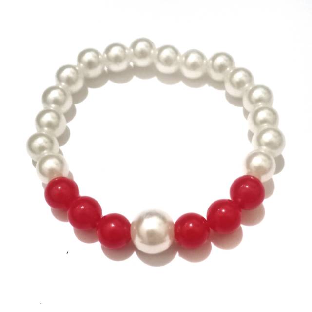 Yuri Pearl Beads Bracelet Gelang Handmade Elastis Mutiara