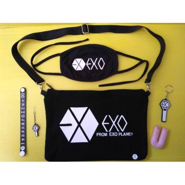 ummi_store Paket Clutch Sling Bag Tas Selempang Exo