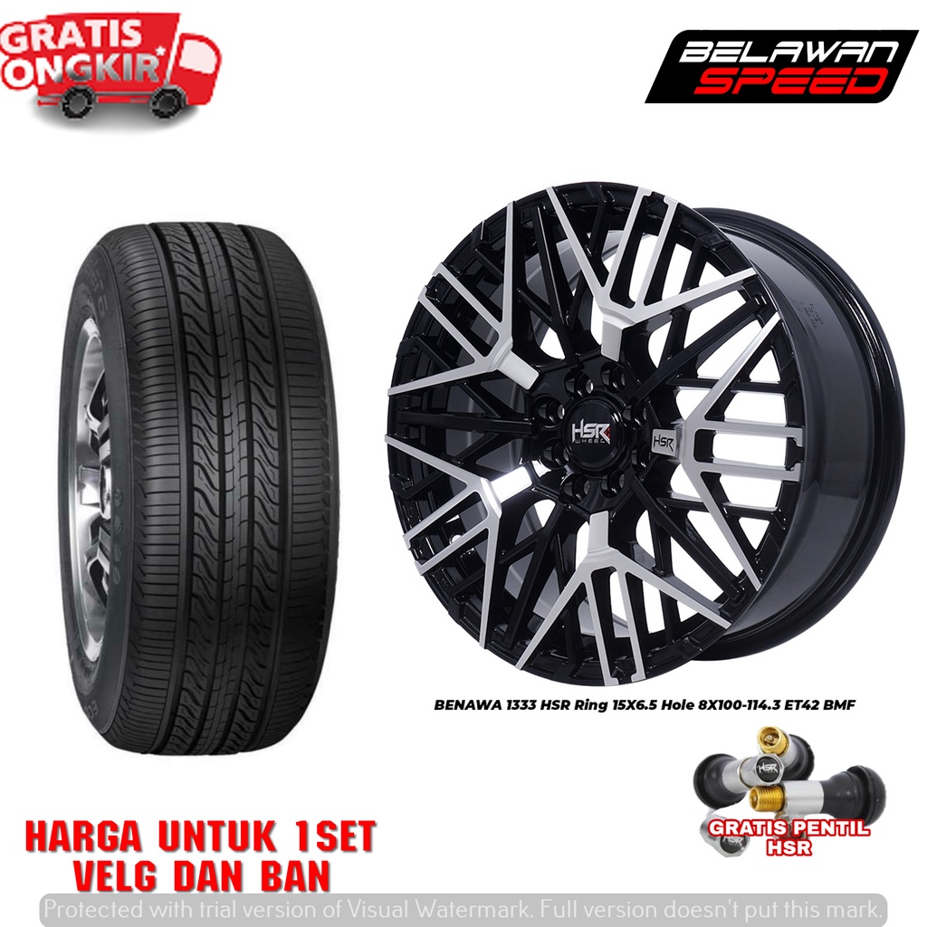 PAKET VELG RACING+BAN RING 15 MOBIL MAZDA2 AGYA SIGRA AVANZA XENIA HSR BENAWA R15 VELG MOBIL MURAH