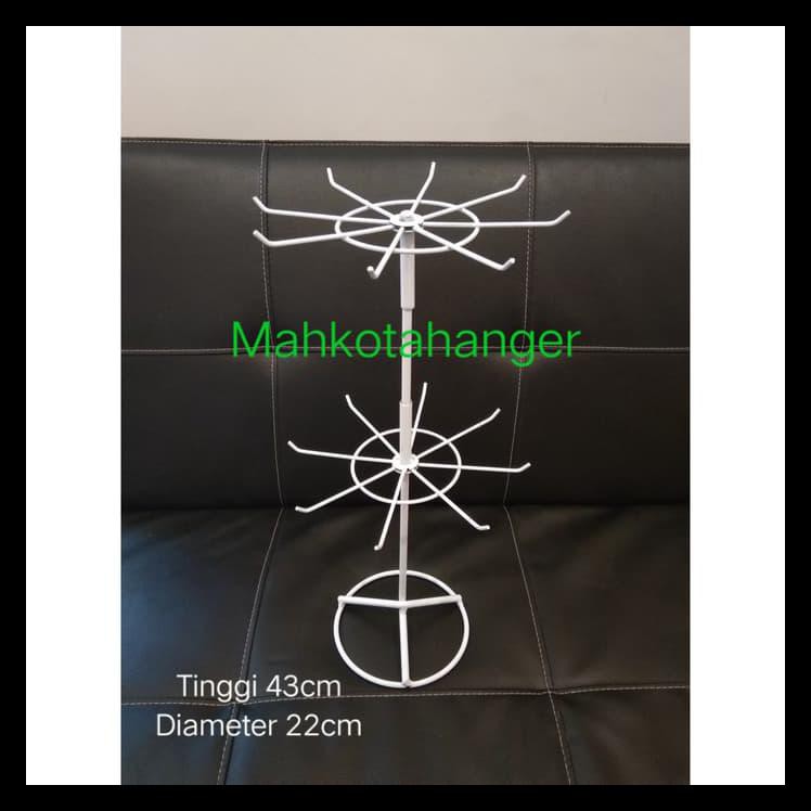 Rak Display Putar Matahari 2 Susun Gantungan Aksesoris Display