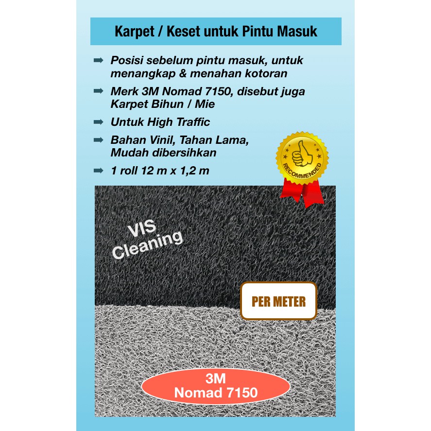 Karpet / Keset Mie 3M Nomad 7150 ( per meter ) (Warna Hijau, Biru, Coklat dan Hitam)