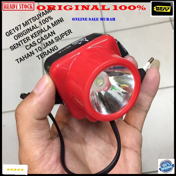 G197 Mitsuyama original 100% senter kepala pala lampu led lamp cas casan baterai putih sinar cahaya terang charge  TAHAN MAXSIMAL 10 JAM  Tersedia warna lampu: - Putih  Senter Kepala Mitsuyama dengan cahaya sangat terang, baterai internal lithium bisa