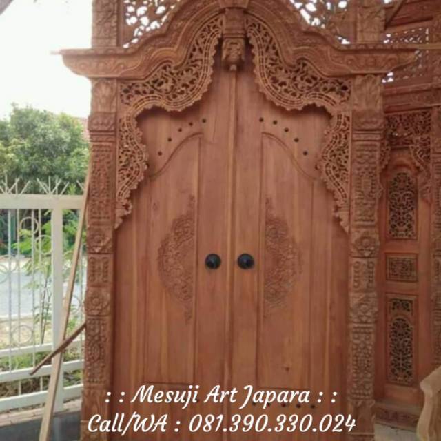 PINTU GEBYOK KAYU JATI