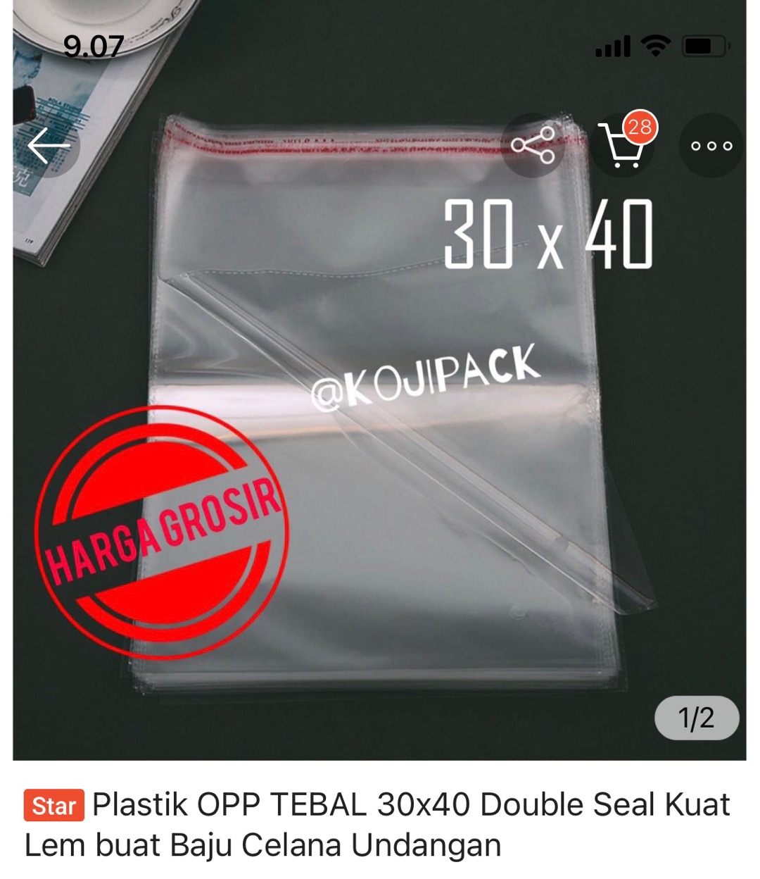 Plastik Opp Tebal 30x40 Double Seal Kuat Lem Buat Baju Celana Undangan
