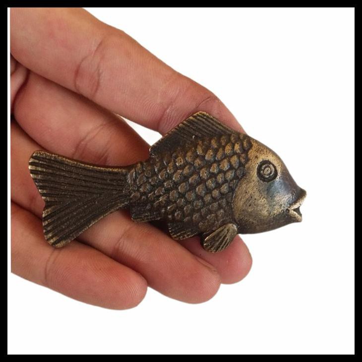 TERMURAH HANDLE / KNOB / TARIKAN LACI KUNINGAN ANTIK MOTIF IKAN