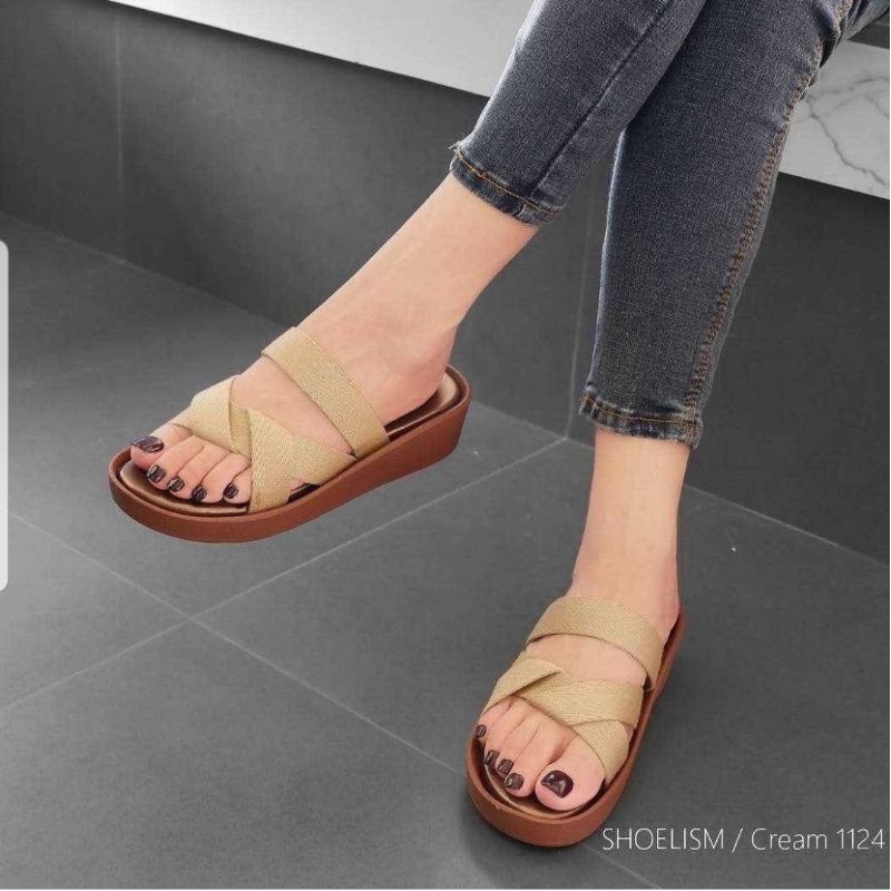 ABBUSHOES DL 61 wedges sandal karet wanita 5cm
