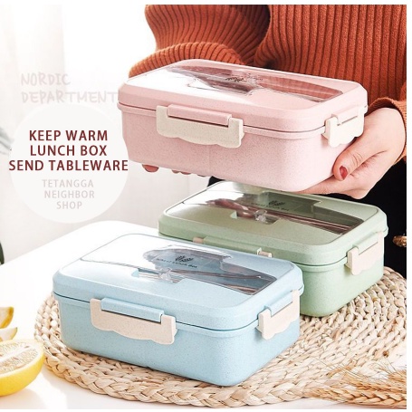 [ Cinicini ] Lunch Box Jerami Set Kotak Bekal Makanan Bekal Makanan [ J-001 ]