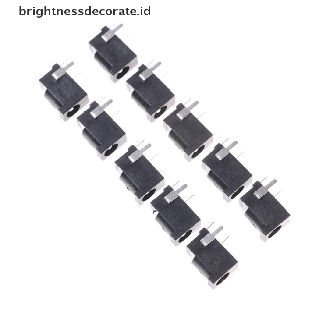 [birth] 10 Pcs Black 3 Pin 3.5mm x 1.3mm DC Power Jack Socket PCB Mount  [ID]