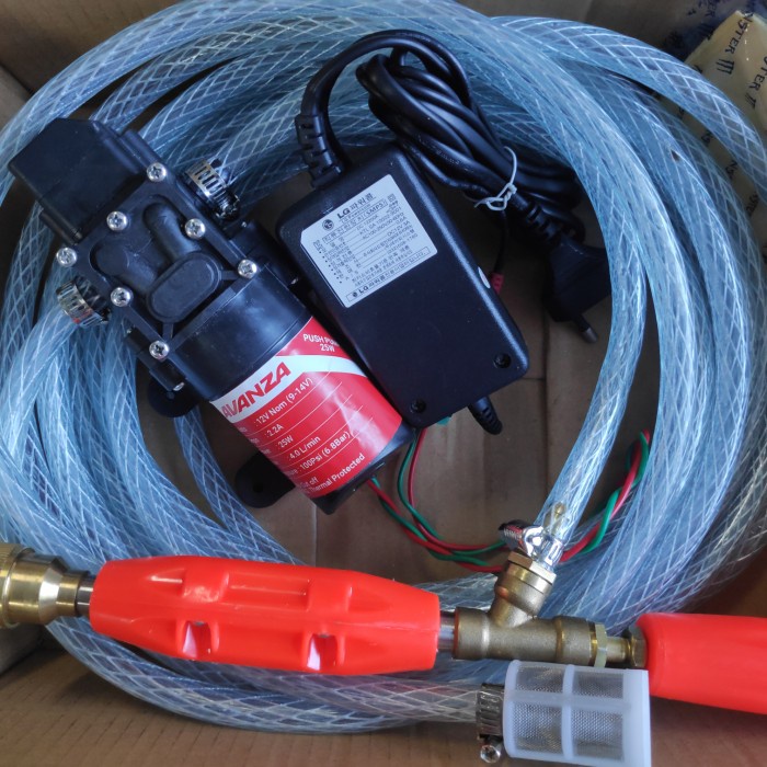 Pompa Air DC Ossel Adaptor 2A Lengkap