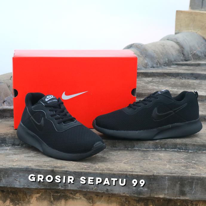 Sepatu Kets Casual Sekolah Nike Full Hitam Anak Pria Cowo Laki Murah