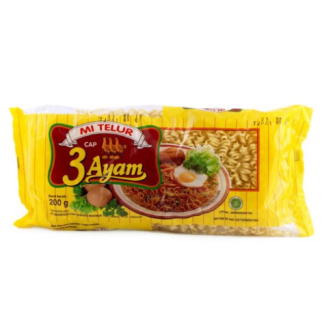 

Indofood Cap 3 Ayam Mie Telur 200 g