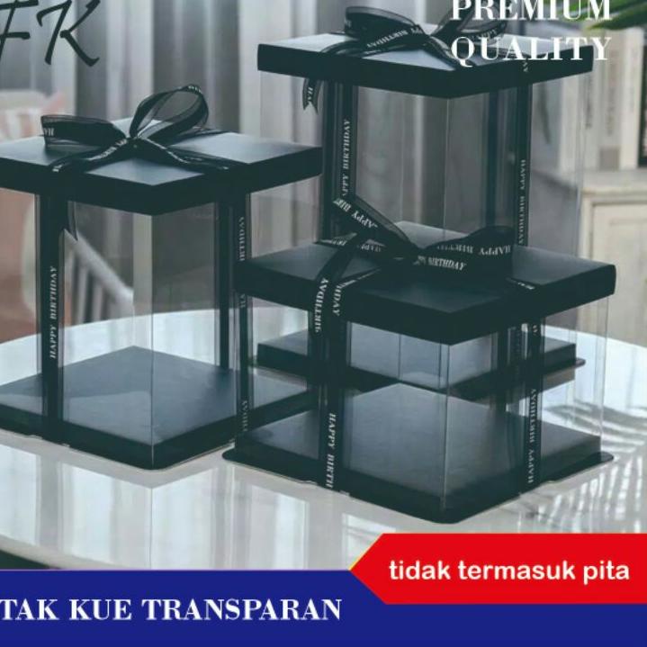 

✲ Mika Kue Transparan Kotak Kue Transparan Cake Box Transparent Dus Kue transparan Kotak Hampers uk.30 CM ❋