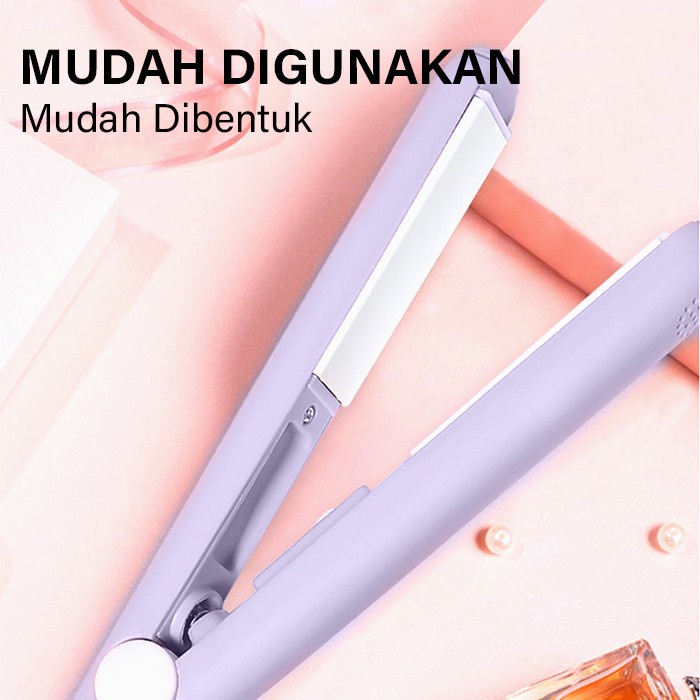 Catok Mini Make Time Karakter Pelurus Rambut Portable Serba Guna / Catokan Mini Alat Catok Rambut Mini 2in1 Set Lurus dan Keriting Make Time Karakter / RANDOM
