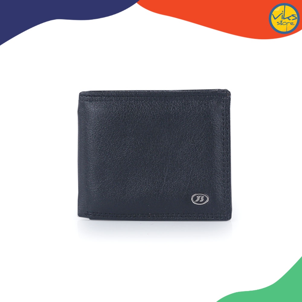 Dompet Cowok Pria Bahan Kulit Sintesis Wallet Polos Hitam Coklat