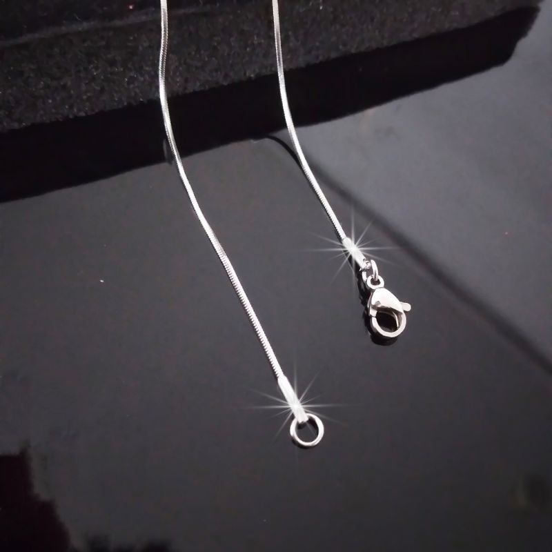 KALUNG TITANIUM MATA SATU WARNA SILVER ANTI KARAT SELAMANYA