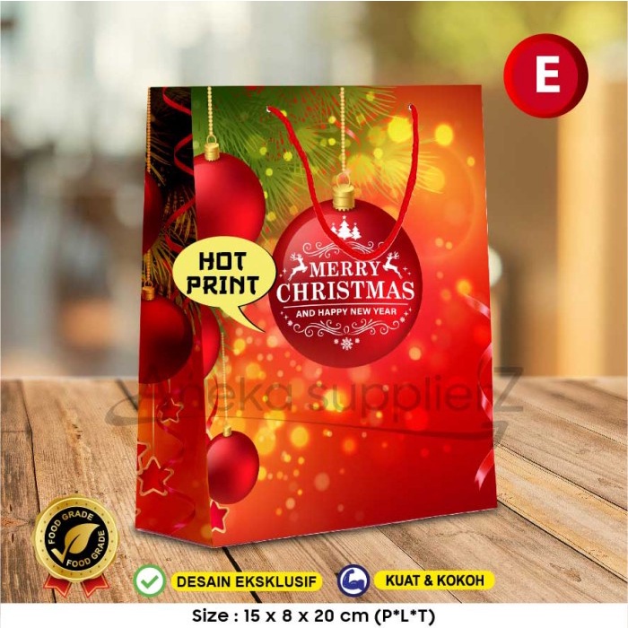 

Paper Bag Natal - Paper Bag Christmas 15x8x20 cm - E (5pcs)