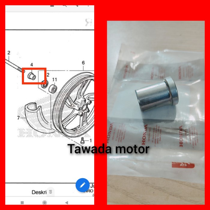 BOS BOSH RODA DEPAN BAGIAN KANAN HONDA VARIO 125 VARIO 150