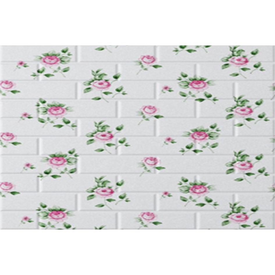 (PROMO) Jakarta_Aksesoris Wallpaper Dinding Foam 3D Motif Batu Bata / Walpaper Dinding Foam High Quality (COD)-BATA BUNGA