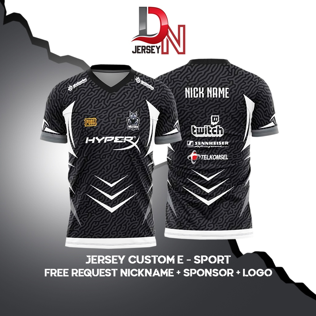 JERSEY BAJU KAOS GAMING CUSTOM FREEFIRE MOBILE LEGENDS ML PUBG FULL PRINTING FREE DESAIN
