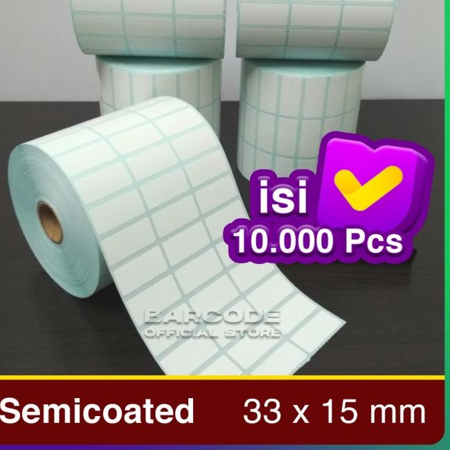 

❂ LABEL STICKER BARE 33mm X 15mm ( 3 LINE ) SEMICOATED isi 10.000 pcs ➭