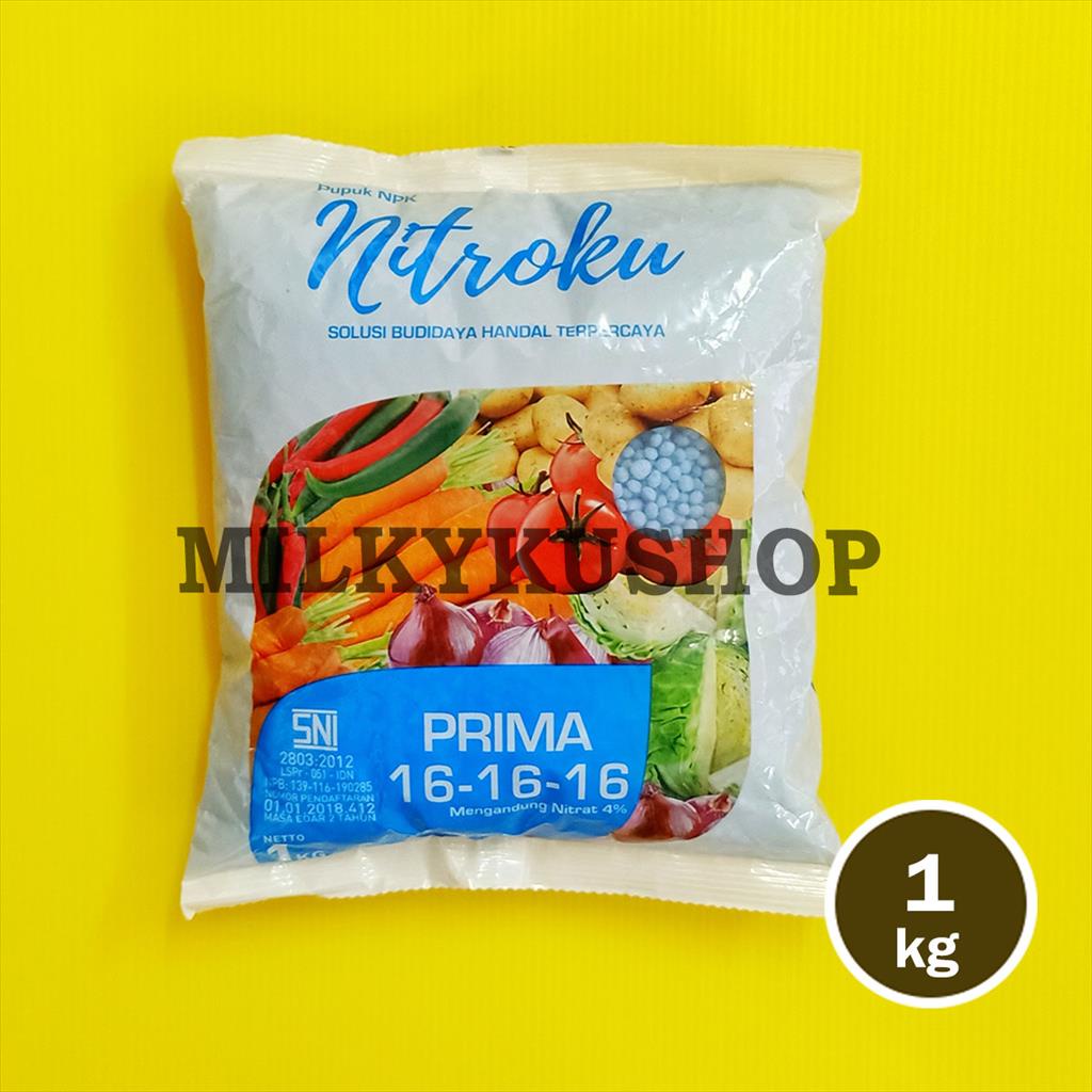 PUPUK KUJANG NITROKU NPK 16 16 16 PRIMA 1 KG KEMASAN PABRIK
