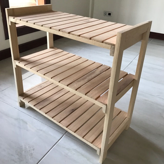 Rak sepatu kayu natural Shopee Indonesia Rak sepatu kayu natural Shopee Indonesia