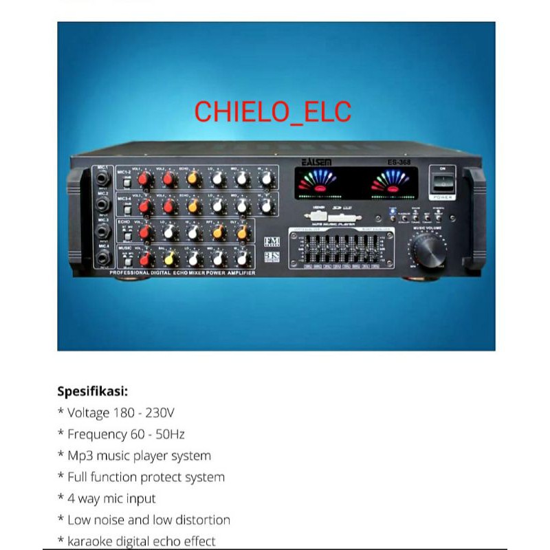 AMPLIFIER EALSEM ES368 BLUETOOTH / AMPLI EALSEM ES 368 BLUETOOTH