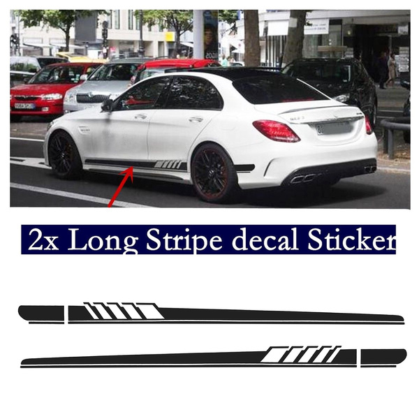 Diy Tahan Air Mewah Auto Vinyl Decal Dekorasi 2 Pcs Panjang PVC Reflektif Body Mobil Sisi Perekat Stiker Dekor
