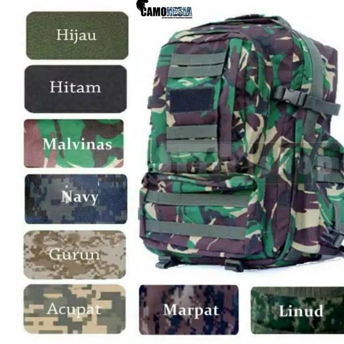 Military.Garage Tas Army Big Size/Ransel tentara besar/Backpack Army big size Camo