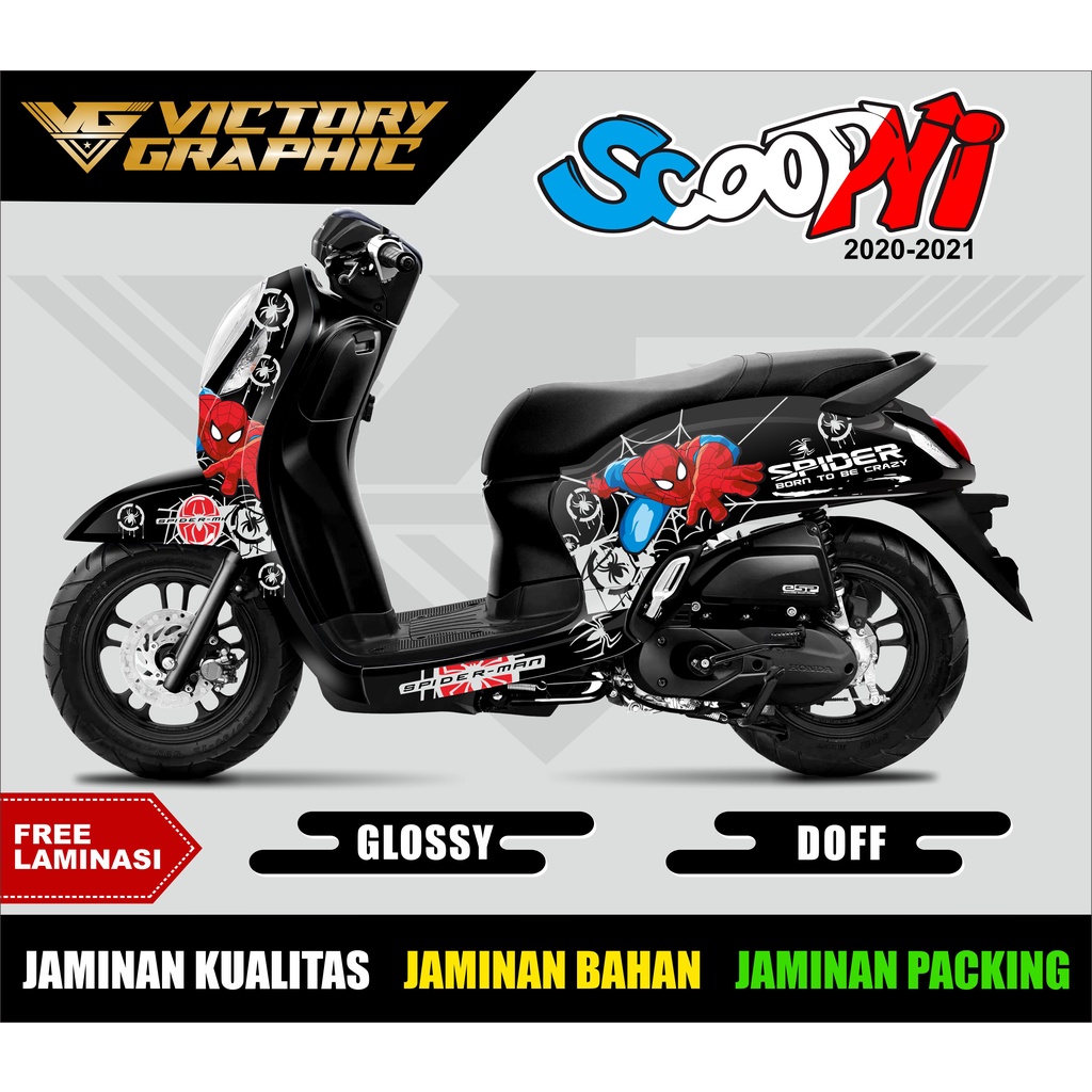 Decal Scoopy Stiker Scoopy Full Body Scoopy New 2020 2021 motif spiderman