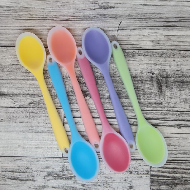small silicone cooking spoonela / sendok oval kecil tebal 21cm