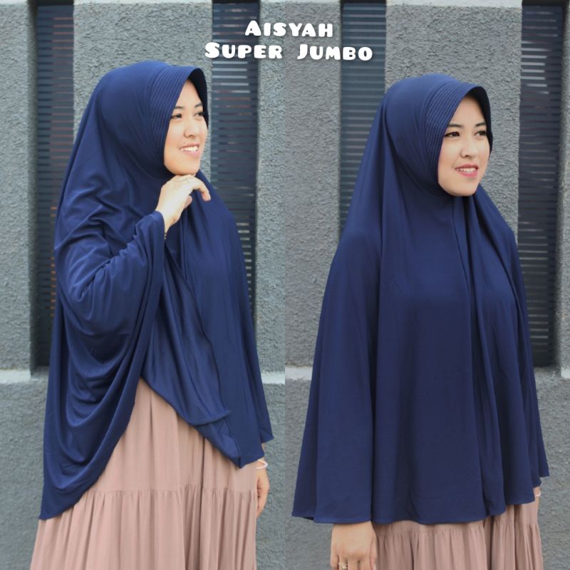 Kerudung Instan Jersey Jumbo Aisyah M, L, XL, XXL , Jilbab Jersey Khimar Jumbo Bergo