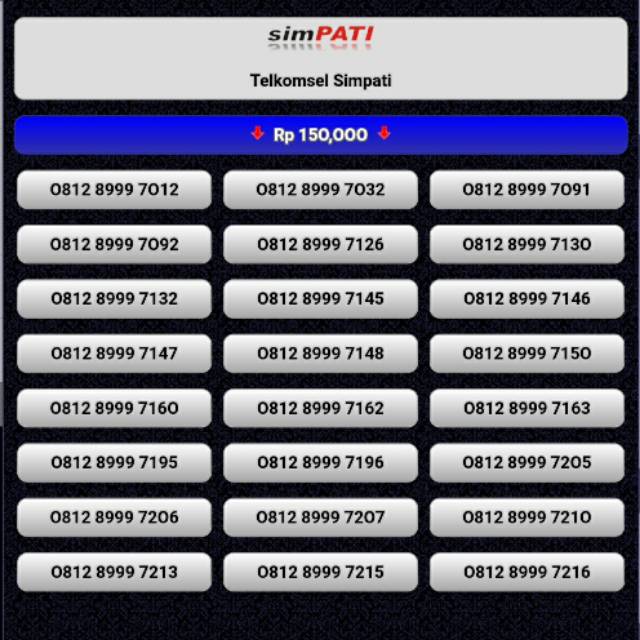 NOMOR CANTIK SIMPATI 0812 8999 XXXX