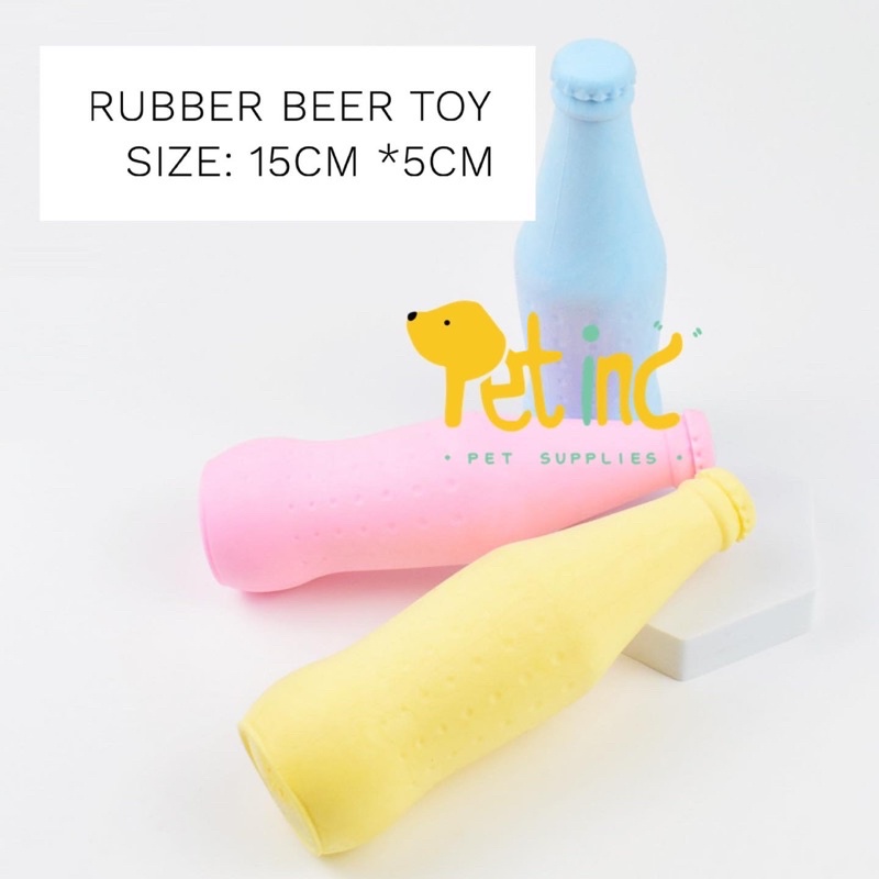 Rubber beer bottle toy pastel color