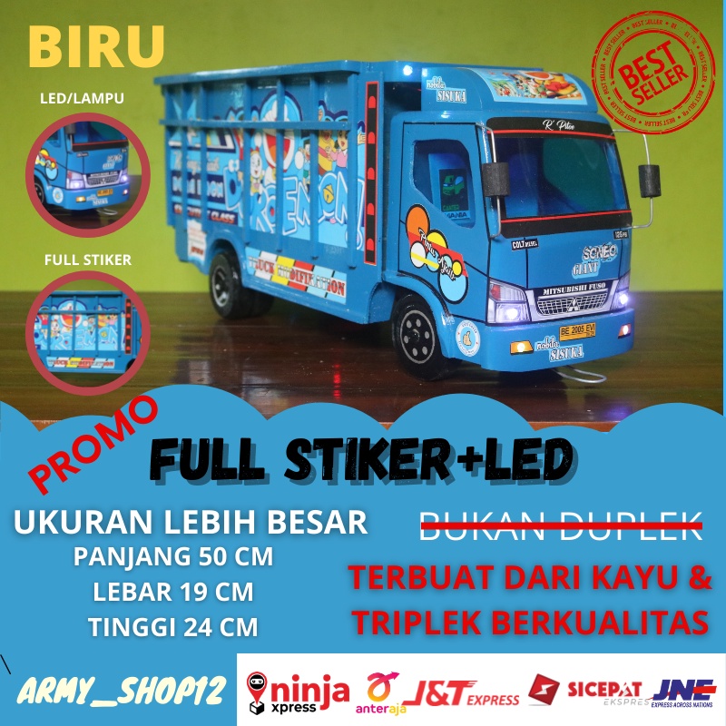 TRUK OLENG MAINAN MOBIL MOBILAN  VARIAN FULL STIKER DI LENGKAPI LAMPU LED