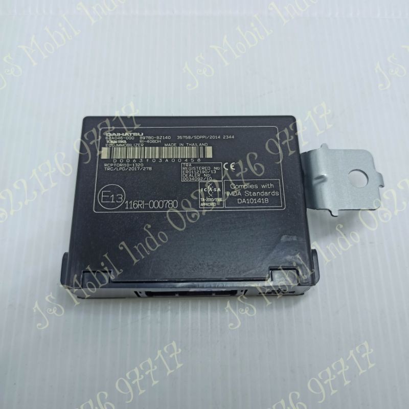 ECU Computer Komputer Immobilizer Assy Toyota Grand New Avanza 2015-2019 Original 89780-BZ140