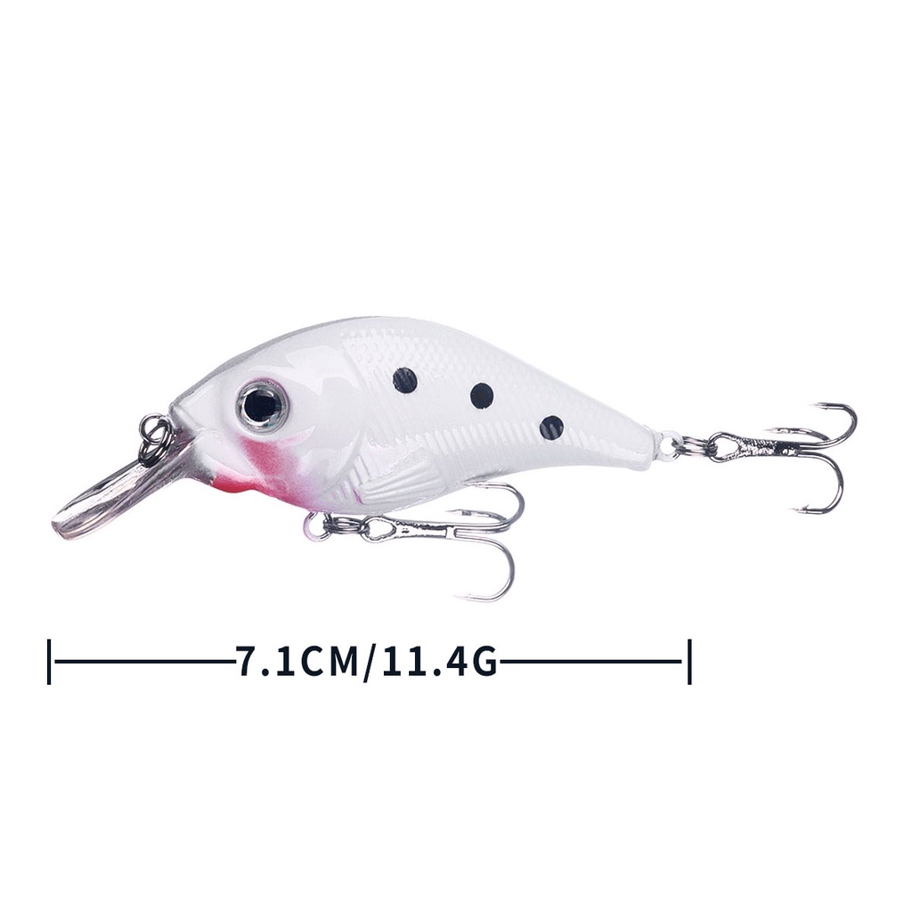 Hengjia 1pcs Umpan Pancing Minnow Popper Crankabit VIB Pencil Fishing Lure Bentuk Ikan Kecil Putih Bermata 3d Luminous Plastic Bait Fishing Tackle