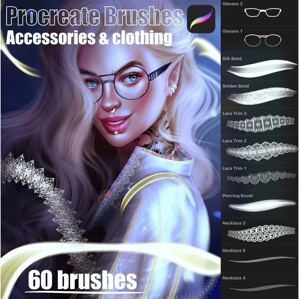 Procreate Brush - 60 Accessories &amp; Clothing Brushes for Procreate