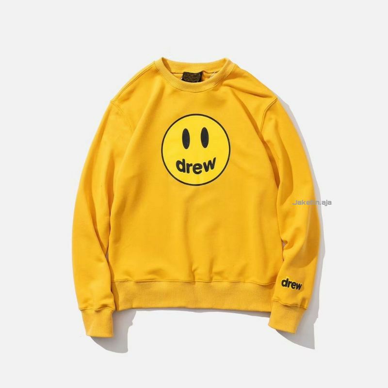 S - XXXXXL(6XL) Sweater DREW JUSTIN Jaket Sweatshirts Smile BIGSIZE Jumbo OVERSIZE Crewneck Loose Long Sleeve Oblong 6XL 5XL 4XL 3XL 2XL XL L M S