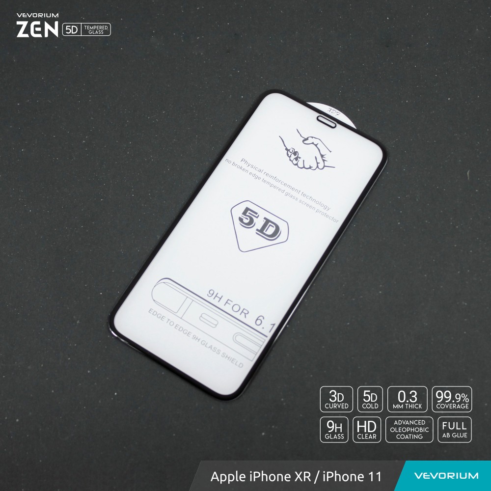 VEVORIUM ZEN 5D Cold Apple iPhone XR / iPhone 11 3D Curved Full Tempered Glass Anti Gores Kaca