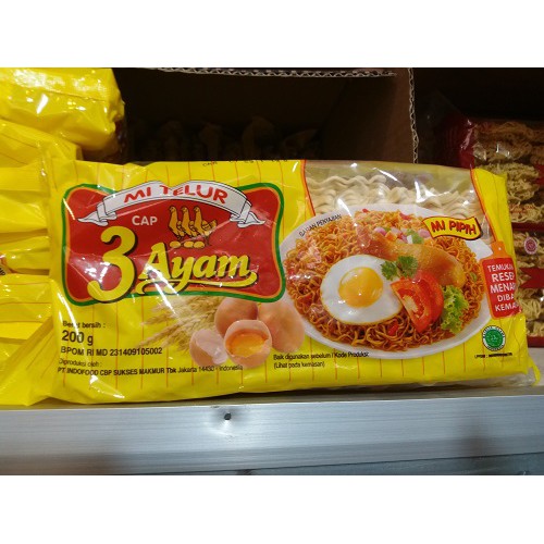 

Mie 3 AYAM Mie Kering Mi 3 AYAM Mi Kering 200gr