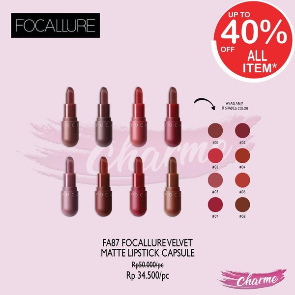 (READY &amp; ORI!) Focallure Capsule Matte Lipstick Kapsul Mini Kecil Travel FA87 Lip Stick Lip Cream Tahan Lama Waterproof