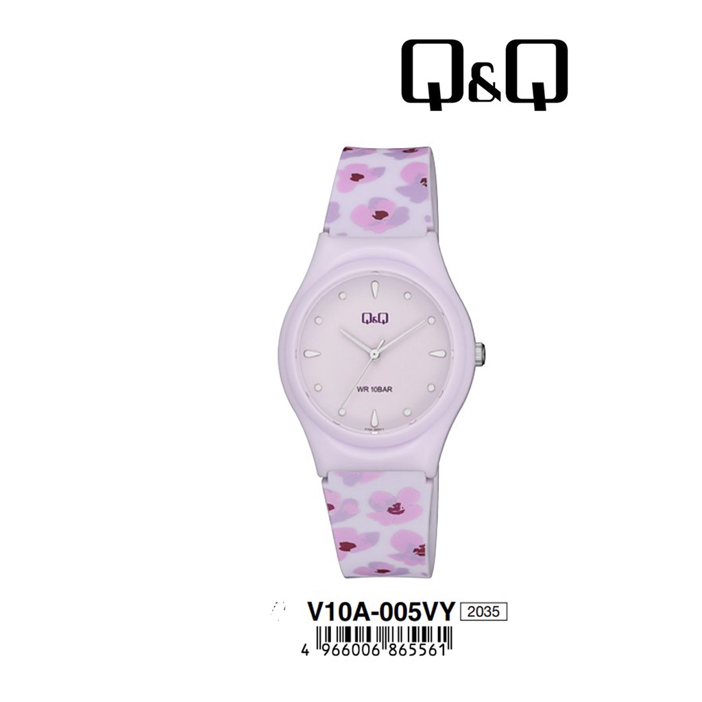 SALE Jam Tangan Wanita Casual Rubber Motif Analog Original Q&amp;Q QNQ QQ V10A Series