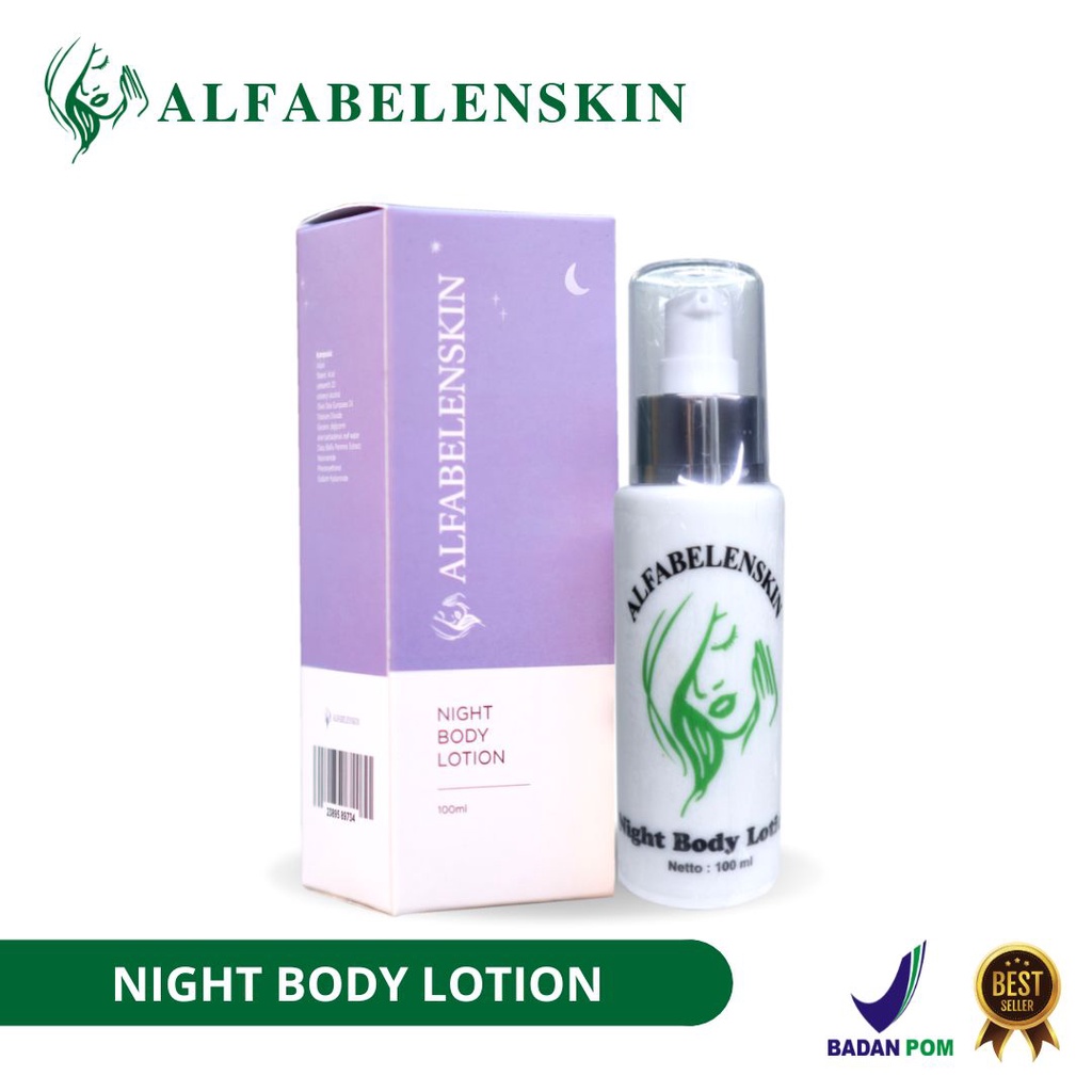 NIGHT BODY LOTION ALFABELENSKIN NIACINAMIDE PEMUTIH BADAN PENCERAH TUBUH KRIM PENGHILANG BEKAS LUKA 