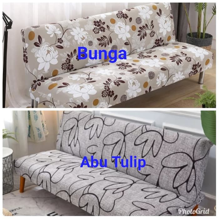 Cover Sofa Bed / Sarung Sofa Bed - Abu Tulip Murah